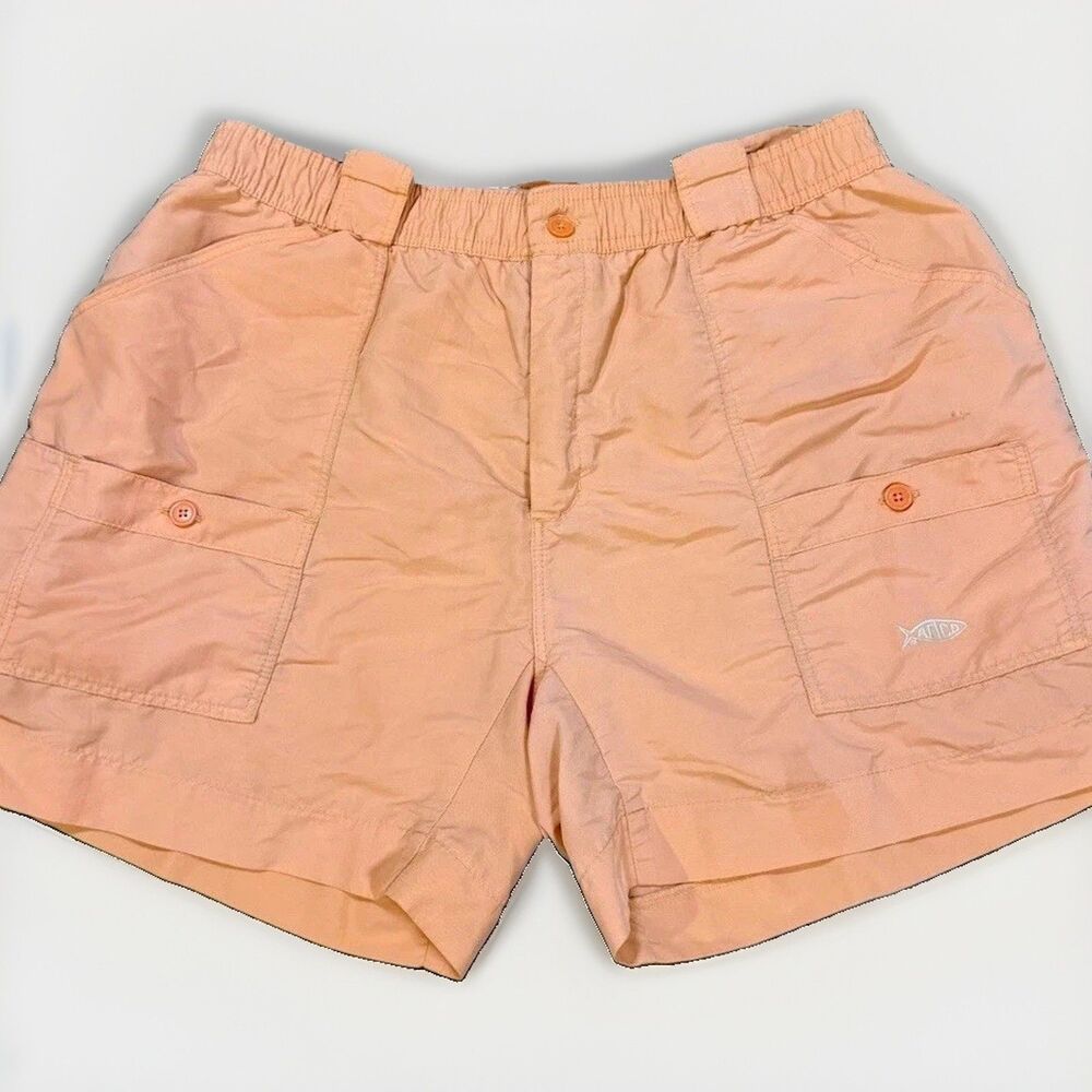AFTCO Shorts Men's 38 Peach Cargo Performance Fishing Stretch Lightweight